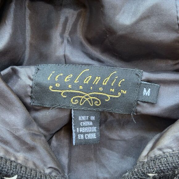 Icelandic Design Women M Wool Art-to-Wear Sweater Jacket Embroidered Cottagecore - Picture 3 of 14